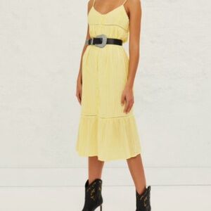 BA&SH Ully gathered striped cotton-gauze midi dress